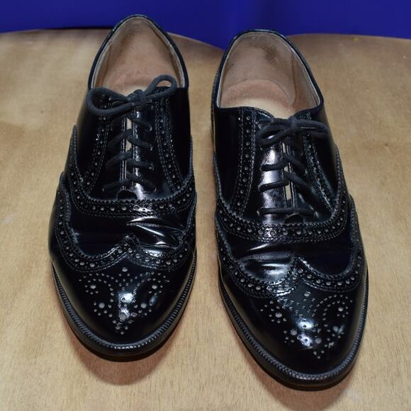 Ritz Made in Italy Black Patent Leather Wingtip Oxford Dress Shoes Men’s Size 39 - Picture 1 of 5